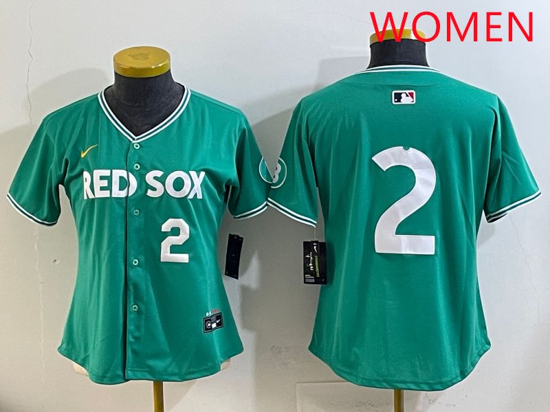 Women Boston Red Sox #2 No Name Green Joint Name Nike 2025 MLB Jersey style 4->women mlb jersey->Women Jersey